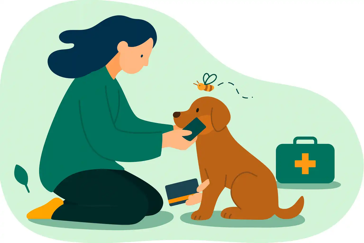 Что делать если собаку укусила пчела или оса - первая помощь