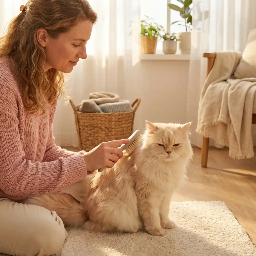 Груминг персидской кошки в домашних условиях для профилактики