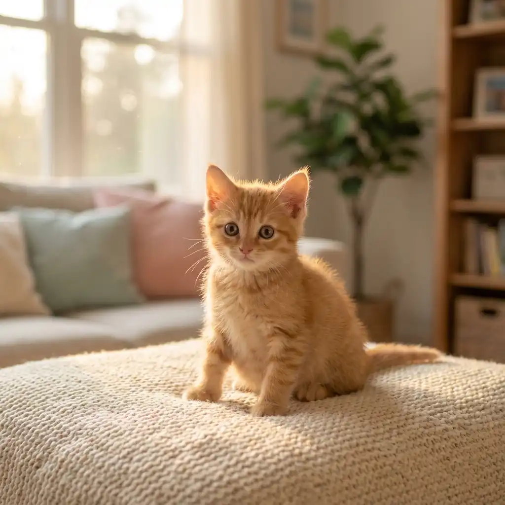 Котёнок с характерным вздутым животом при токсокарозе