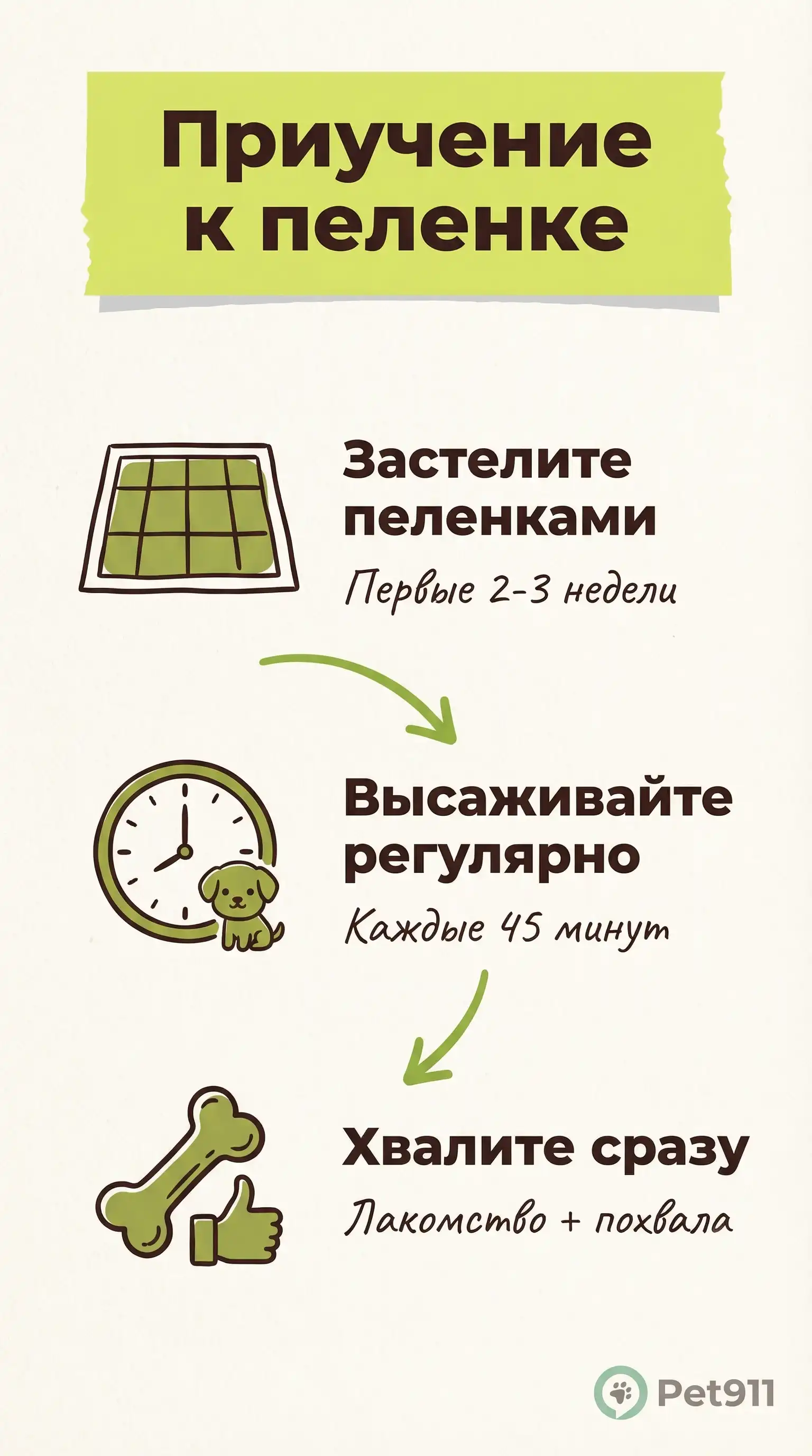 Инфографика: Приучение к пеленке