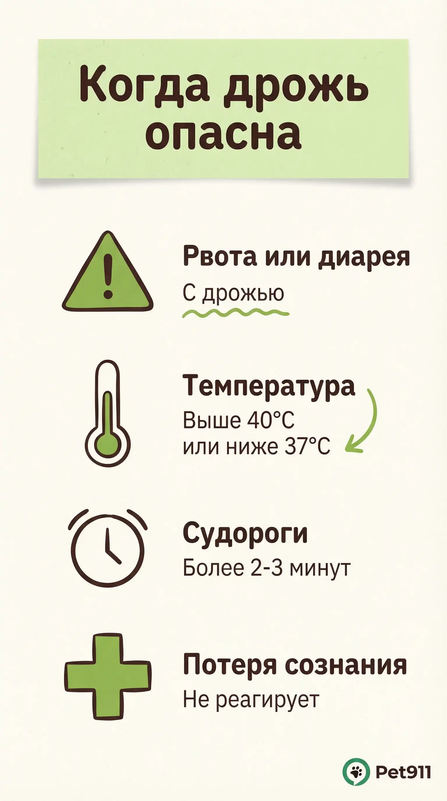 Инфографика: Когда дрожь опасна