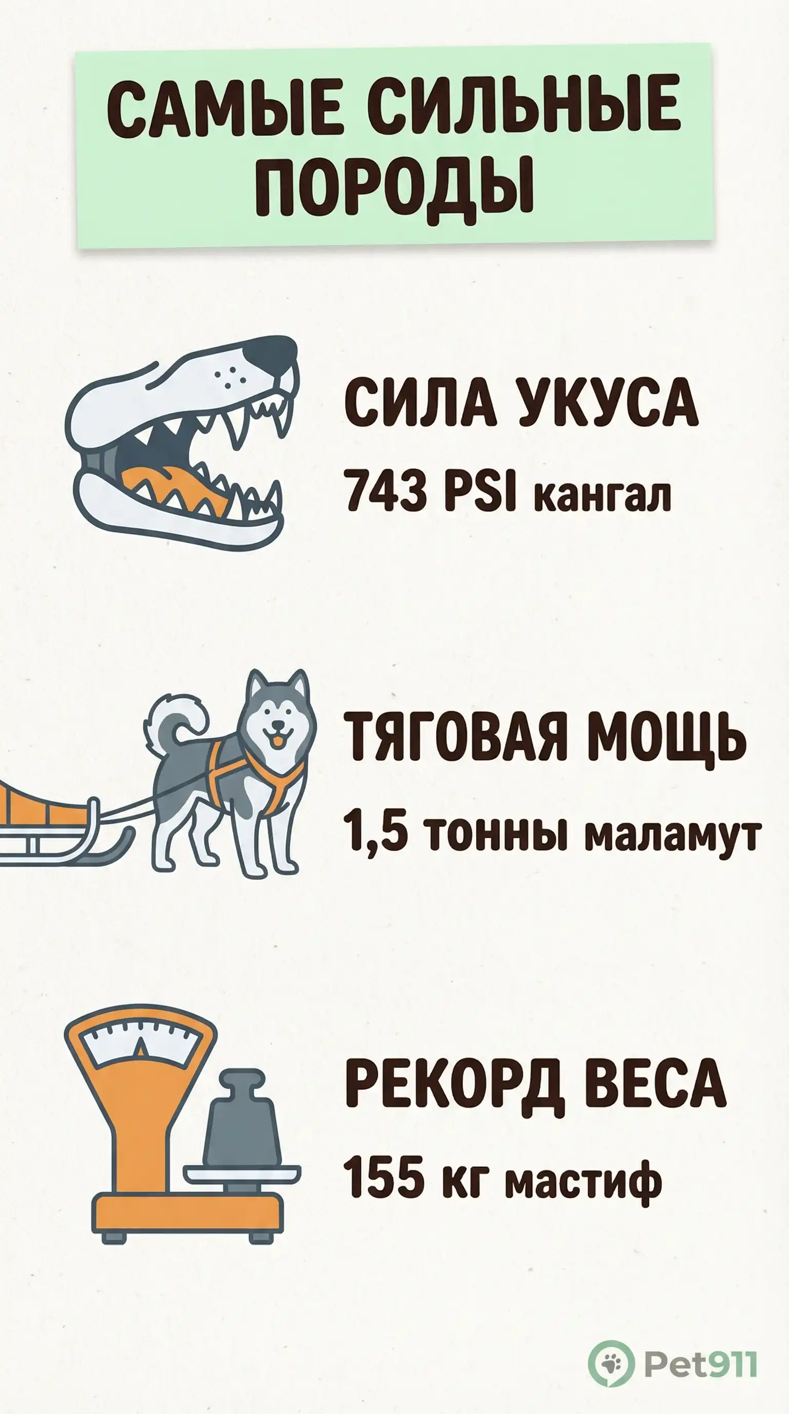 Инфографика: Самые сильные породы
