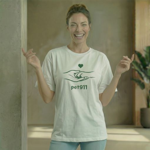 Женская футболка pet911 белая