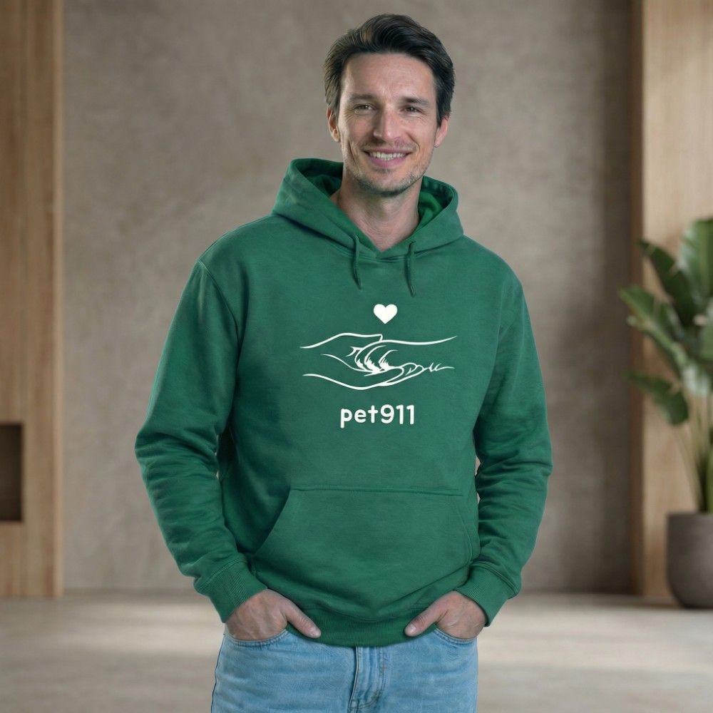 Мужское худи pet911 зелёное