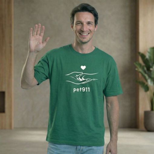 Мужская футболка pet911 зелёная