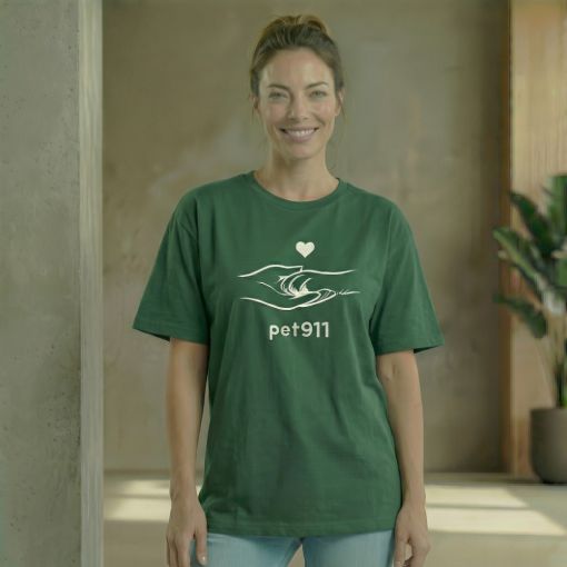 Женская футболка pet911 зелёная